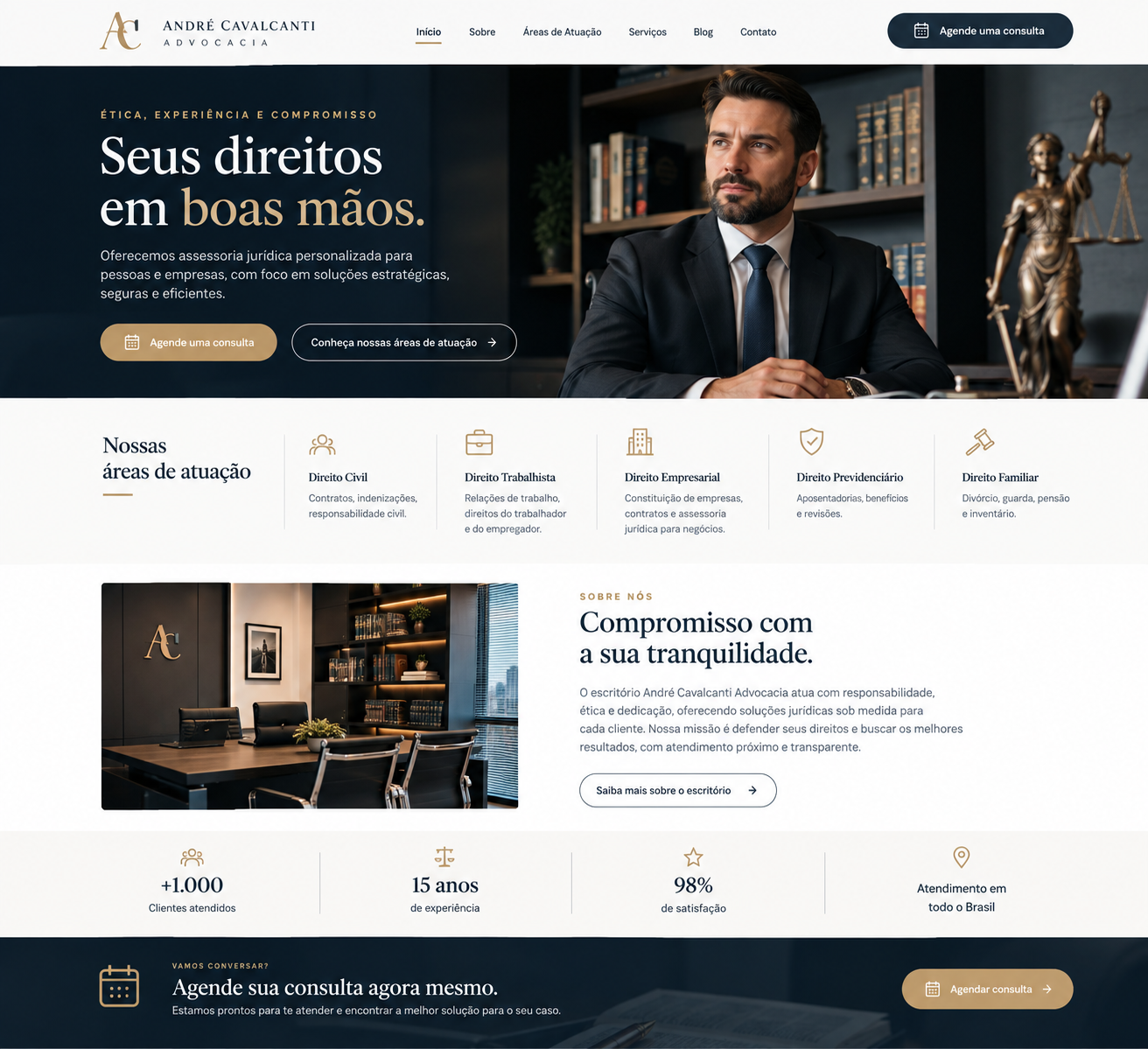 Site de escritório de advocacia criado pela Aparece